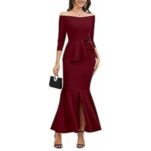 Women’s Sexy Bodycon Maxi Dresses Elegant Split Evening Party Long Dress